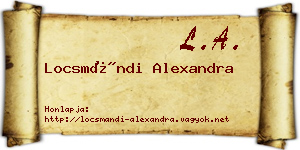 Locsmándi Alexandra névjegykártya